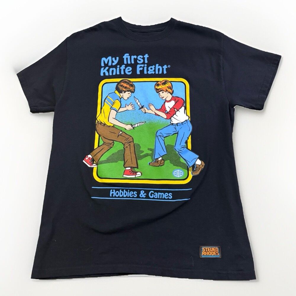 Steven Rhodes Tee Shirt Men's Size Medium My First Knife Fight